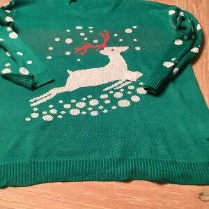 Green Reindeer Sweater a mystery gift too SALE